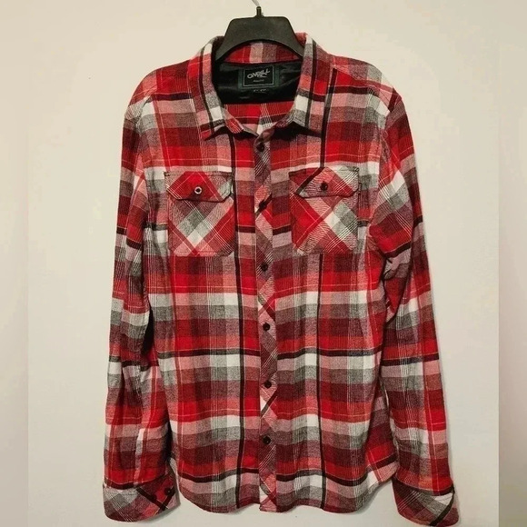 O'Neill Flannel Button Down Size Large EUC - Picture 1 of 10